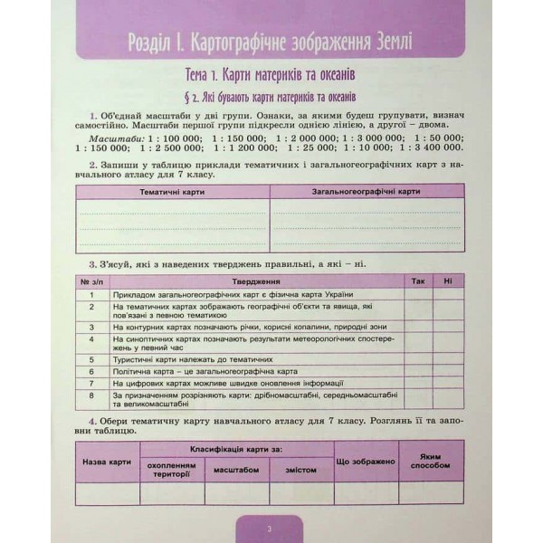 Географія. Робочий зошит та діагностичні роботи. 7 клас