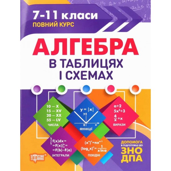 Алгебра в таблицях і схемах. 7-11 класи. Допомога у підготовці до ДПА, ЗНО