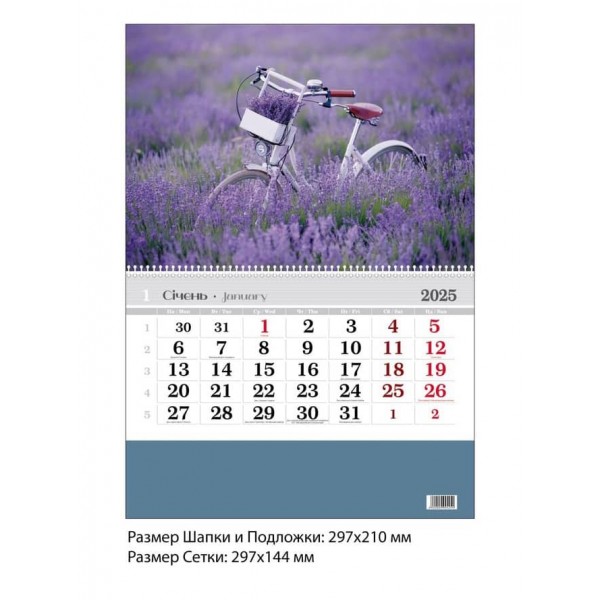 Календар настінний. 2025 рік. Лаванда