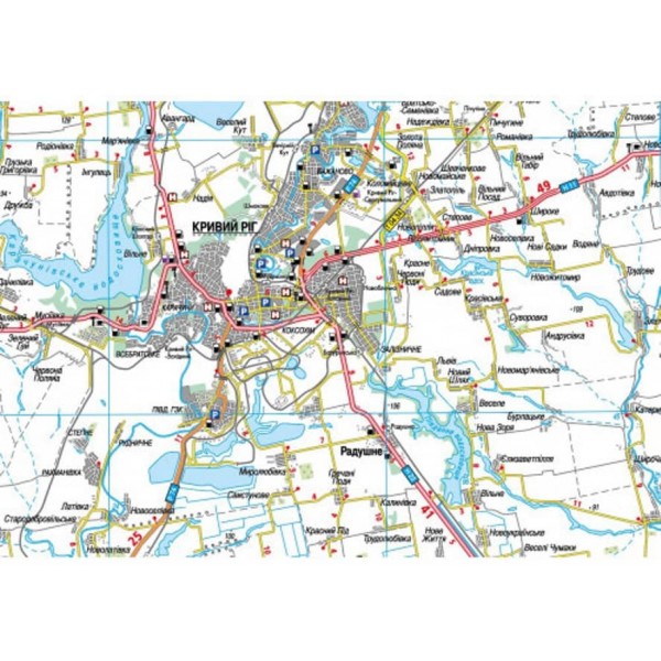 Карта автошляхів. Дніпропетровська область, М 1:250 000