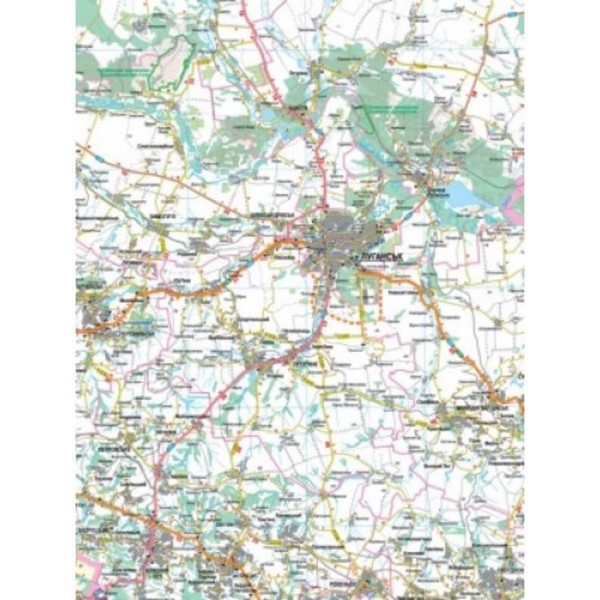 Карта автошляхів. Луганська область, М 1:250 000