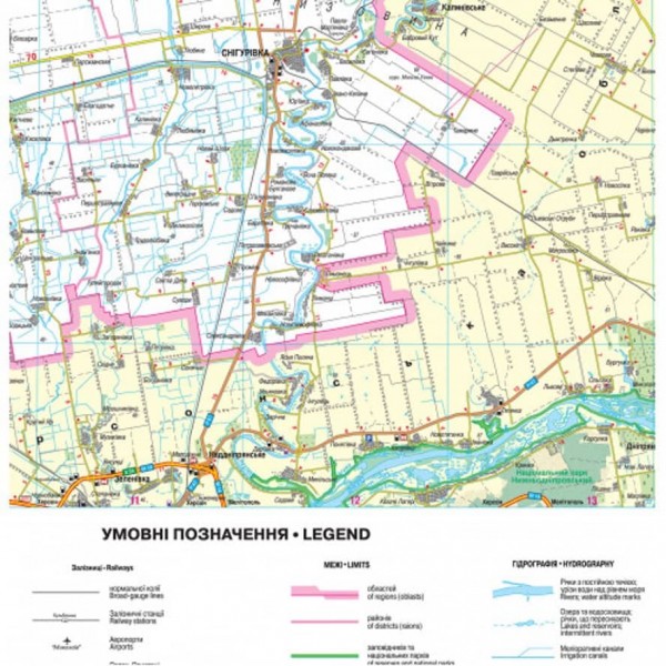 Карта автошляхів. Миколаївська область, М 1:250 000