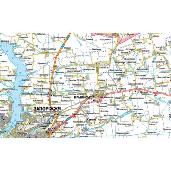 Карта автошляхів. Запорізька область, М 1:250 000