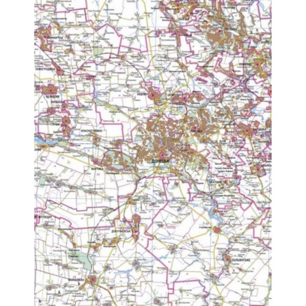 Донецька область. Політико-адміністративна карта, М 1:300 000