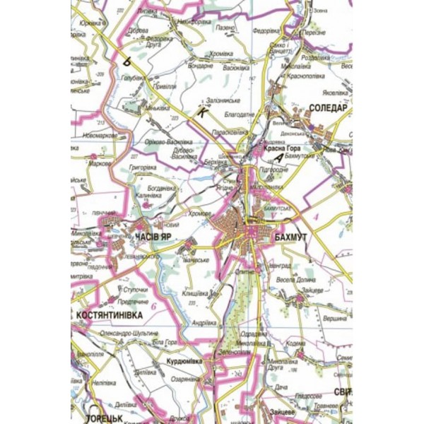 Донецька область. Політико-адміністративна карта, М 1:300 000