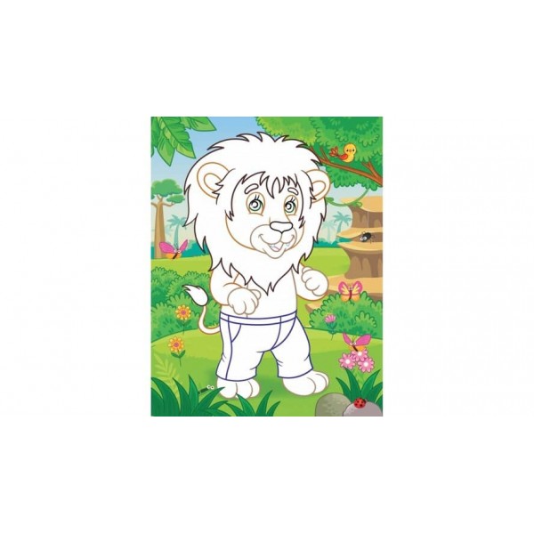 Аплікації. Улюблені тварини. Лев