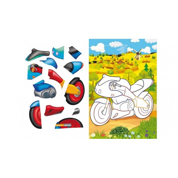 Аплікації для малюків. Мотоцикл