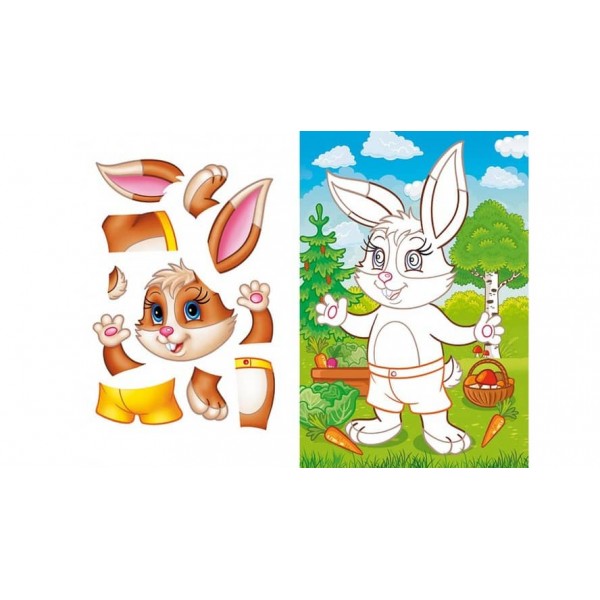 Аплікації для малюків. Зайчик