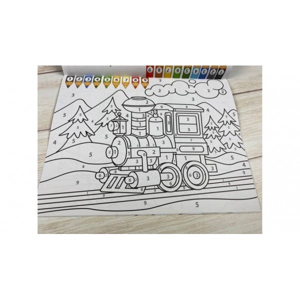 Фарбуй по цифрах. Розмальовка для хлопчиків і дівчаток. Автомобіль