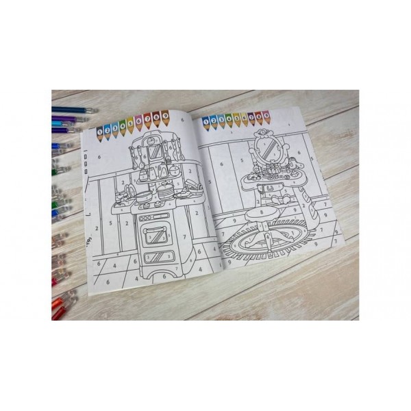 Фарбуй по цифрах. Розмальовка для хлопчиків і дівчаток. Маленька модниця