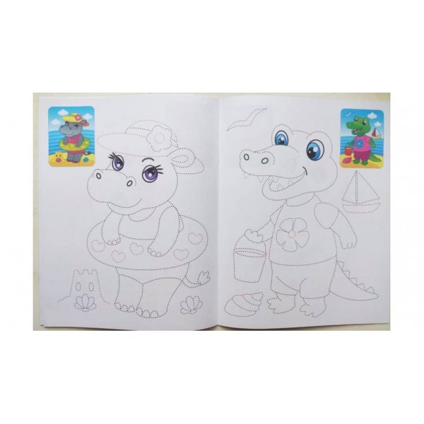 Обведи по крапках. Розмальовка для хлопчиків і дівчаток. Тигреня