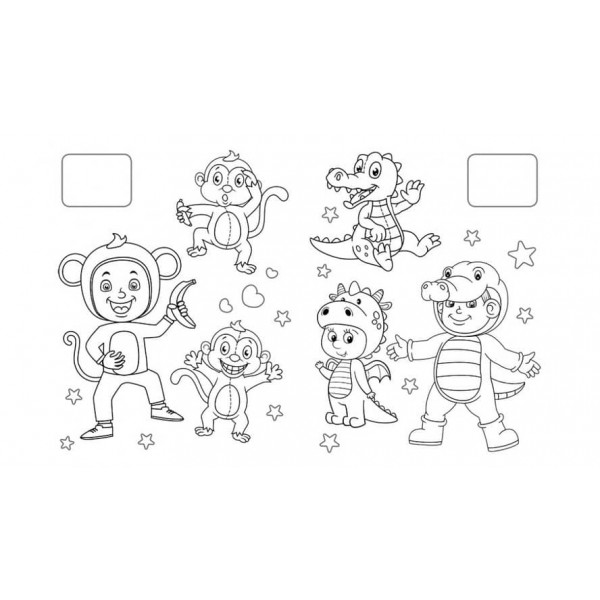 Розмальовка «Іграшки». Дракончик. Наклейка-зразок