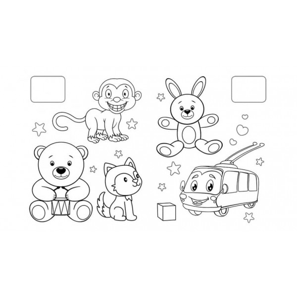 Розмальовка малюкам. Котик. Наклейка-зразок