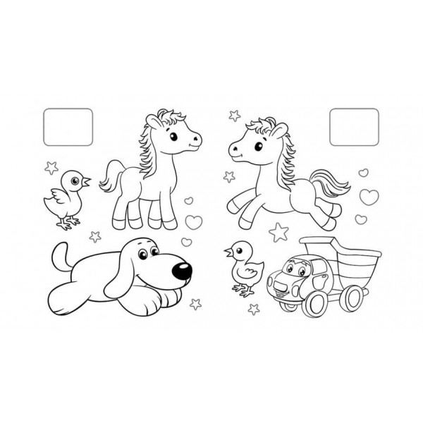 Розмальовка малюкам. Котик. Наклейка-зразок