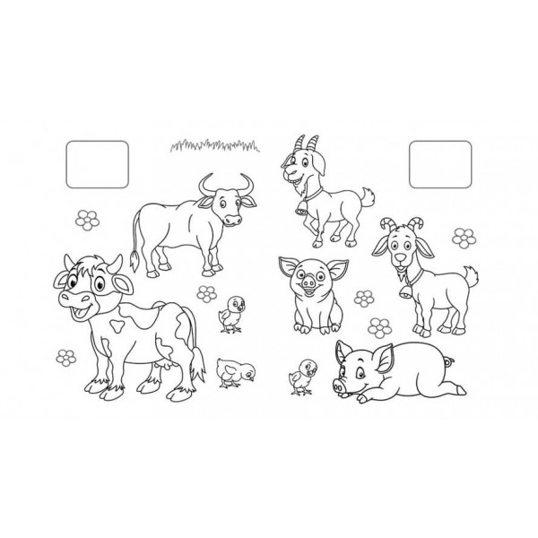 Розмальовка «Милі звірятка». Жираф. Наклейка-зразок