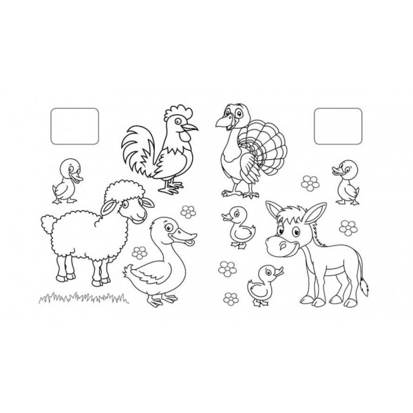 Розмальовка «Милі звірятка». Жираф. Наклейка-зразок