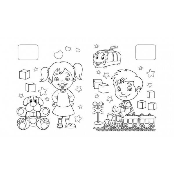 Розмальовка малюкам. Слоник. Наклейка-зразок