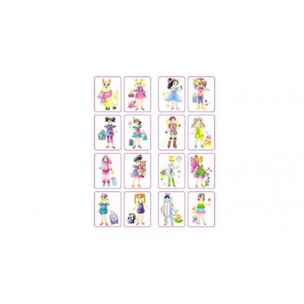 Збірка розмальовок. Наліпка-зразок. Дівчатка. 64 розмальовки і 64 наліпки