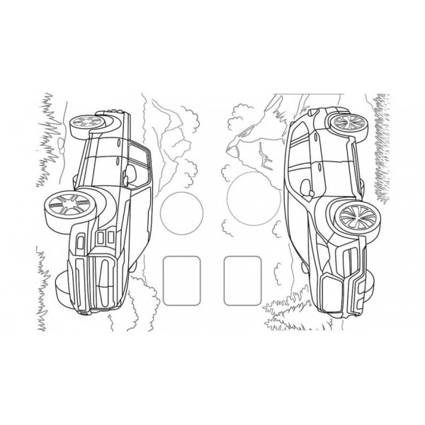 Збірка розмальовок. Наліпка-зразок. Машинки. 64 розмальовки і 64 наліпки