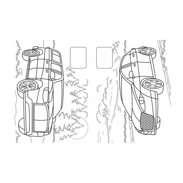 Збірка розмальовок. Наліпка-зразок. Машинки. 64 розмальовки і 64 наліпки