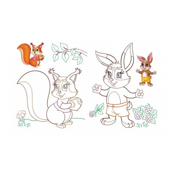 Малюкам. Розмальовка для хлопчиків і дівчаток. Зайчики