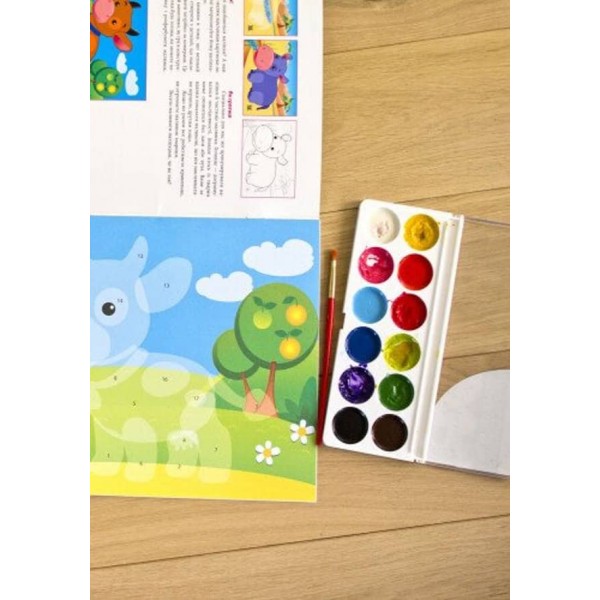 Малюнки з наліпок. Корова