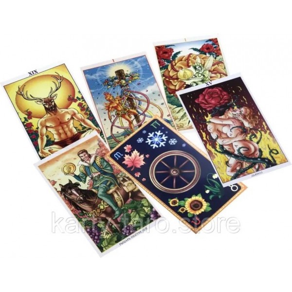Комплект «Таро Колесо року»: 78 карт + книга-керівництво