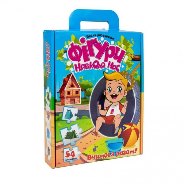 Навчальні пазли Strateg «Фігури навколо нас» (54 пазла)