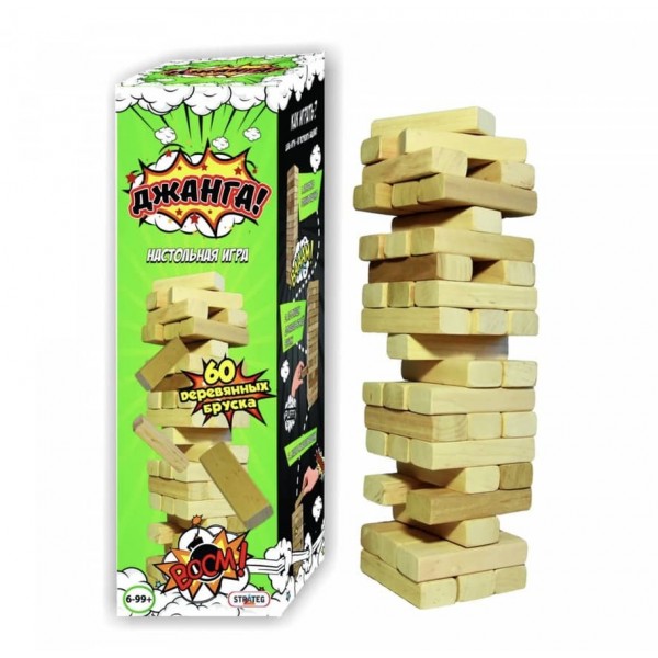 Настільна гра Strateg «Джанга», розважальна, 60 брусків, російською мовою (25)