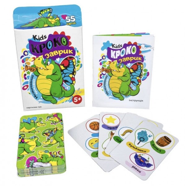 Карткова гра Strateg «Крокозаврик», розважальна, українською мовою (30969)