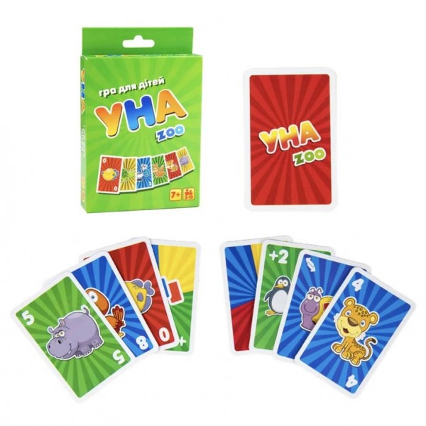 Настільна гра Strateg «УНА zoo», карткова, розважальна, українською мовою 7016