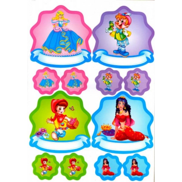 Малюнки-самоклейки. Рожева (32 наклейки) (українською мовою)