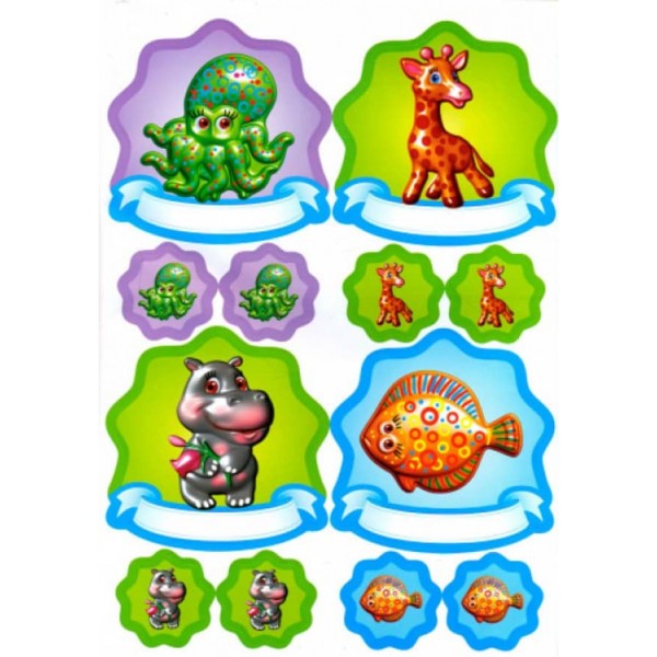 Малюнки-самоклейки. Рожева (32 наклейки) (українською мовою)