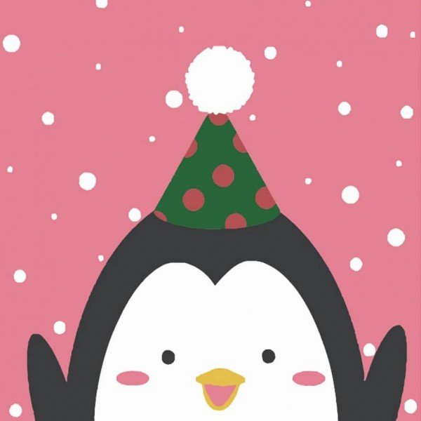 Картина за номерами Strateg Пінгвін розміром 20х20 см, HH5129