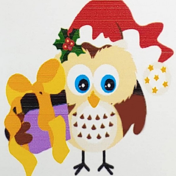 Картина за номерами Strateg Сова з подарунком розміром 20х20 см, HH6329