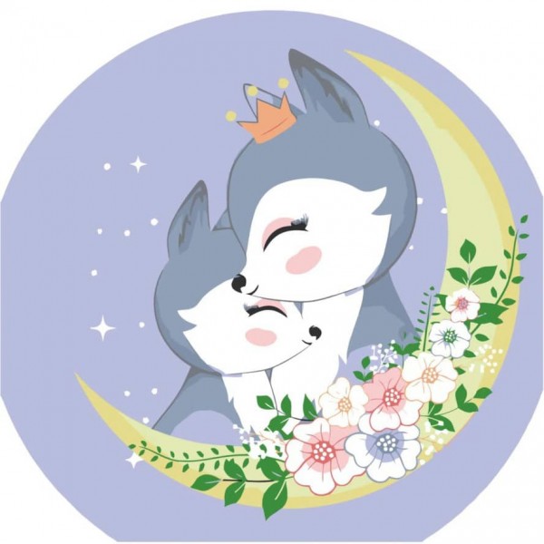 Картина за номерами Strateg ПРЕМІУМ Королева з принцесою з лаком розміром 30х30 см, ES044