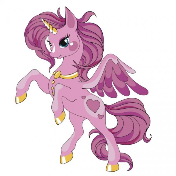 Картина за номерами Strateg ПРЕМІУМ Рожевий пегас з лаком розміром 30х30 см, ES098