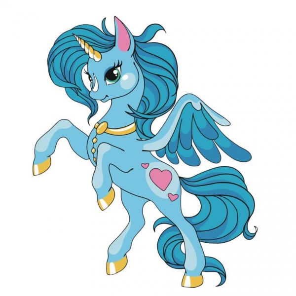 Картина за номерами Strateg ПРЕМІУМ Блакитний пегас с з лаком розміром 30х30 см, ES099