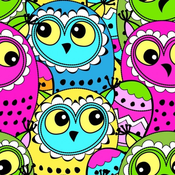 Картина за номерами Strateg ПРЕМІУМ Різнокольорові сови з лаком та з рівнем розміром 30х30 см, ES189