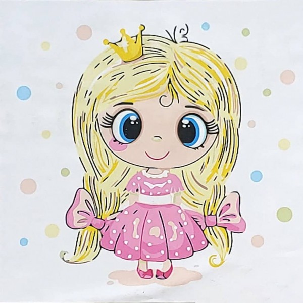 Картина за номерами Strateg ПРЕМІУМ Маленька принцеса з лаком та з рівнем розміром 30х30 см, ES213