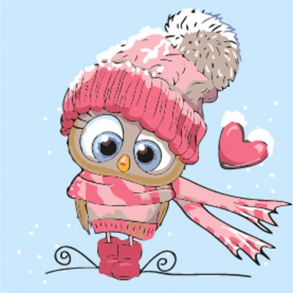 Картина за номерами Strateg ПРЕМІУМ Сова розміром 30х30 см, ES221