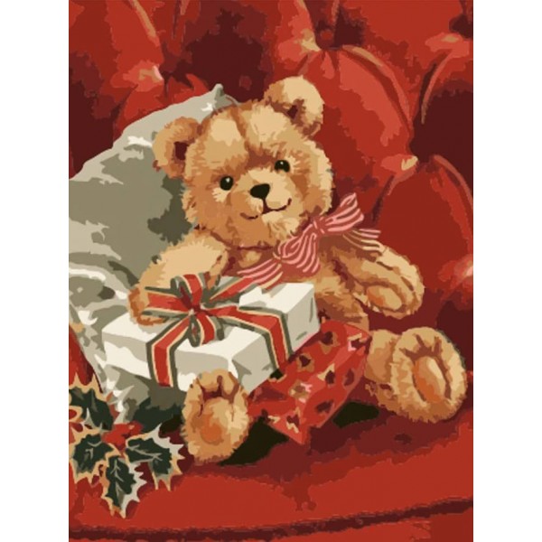 Картина за номерами Strateg ПРЕМІУМ Новорічні подарунки розміром 40х30 см, SS6818