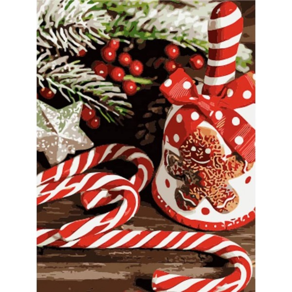 Картина за номерами Strateg ПРЕМІУМ Святкові солодощі розміром 40х30 см, SS6825