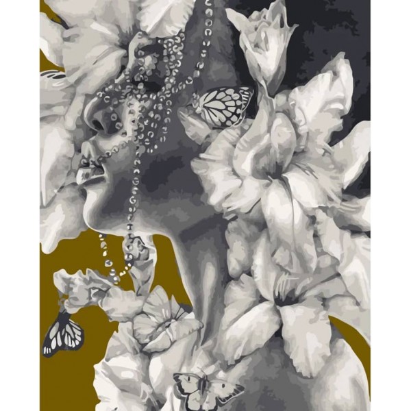 Картина за номерами Strateg ПРЕМІУМ Мрії у квітах з лаком розміром 50х40см, SY6028