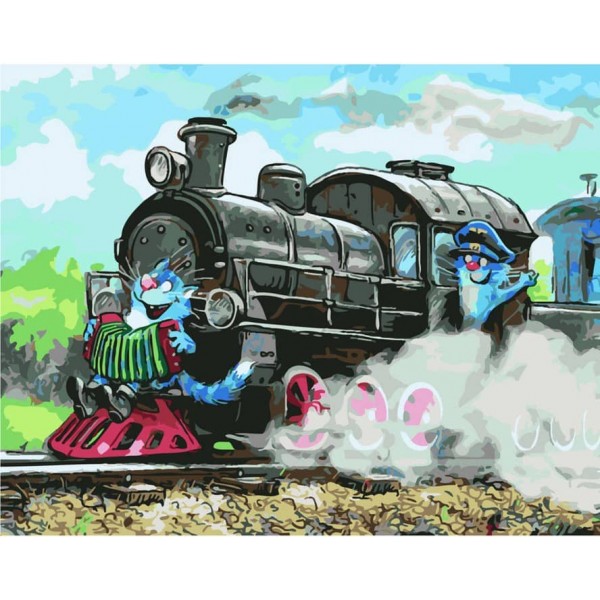 Картина за номерами Strateg ПРЕМІУМ На зустріч пригодам з лаком розміром 40х50см, SY6354