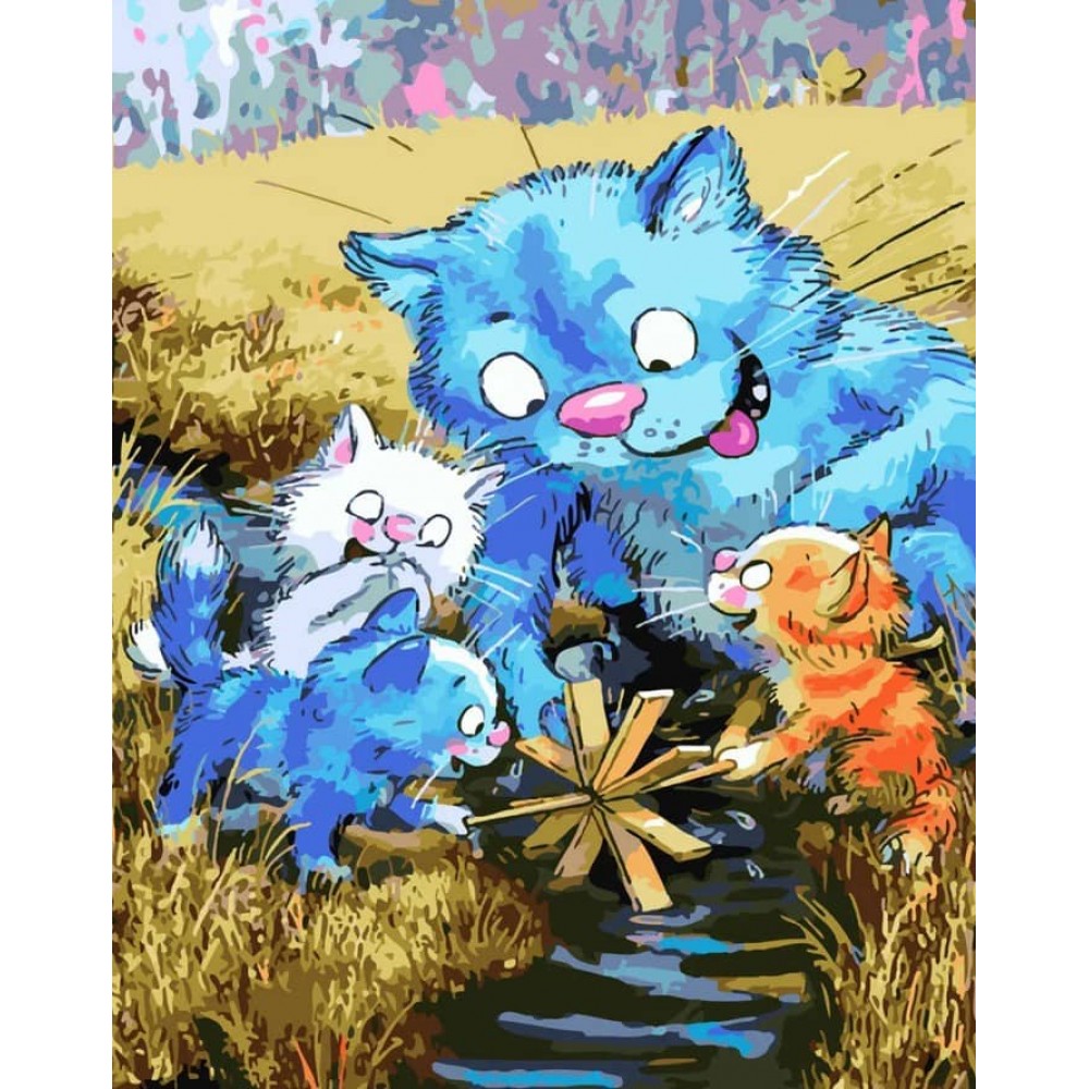 Картина за номерами Strateg ПРЕМІУМ Весела рибалка з лаком розміром 50х40см, SY6365