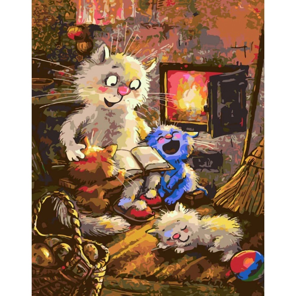 Картина за номерами Strateg ПРЕМІУМ Затишний вечір з лаком розміром 50х40см, SY6367