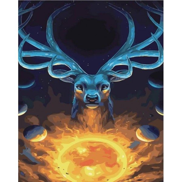 Картина за номерами Strateg ПРЕМІУМ Тотем Всесвіту з лаком розміром 50х40см, SY6442