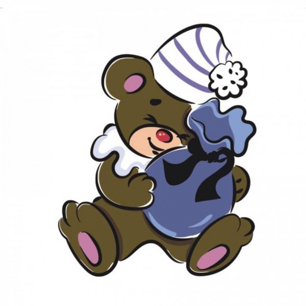 Картина за номерами Strateg ПРЕМІУМ Ведмежа перед сном з лаком розміром 30х30см, ES015