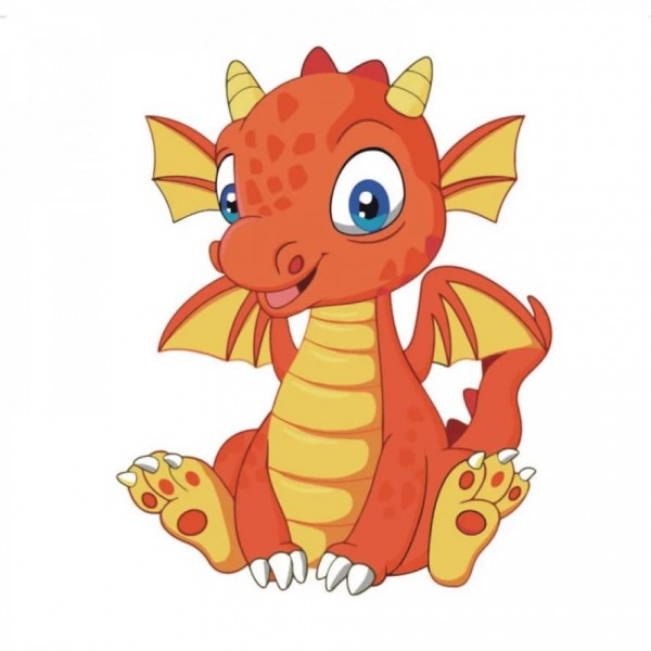 Картина за номерами Strateg ПРЕМІУМ Дракончик з лаком розміром 30х30см, ES016